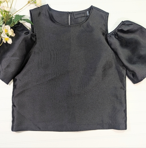 Blaque Label Tops - Blaque Label Black Woven Cold Shoulder Boxy Top